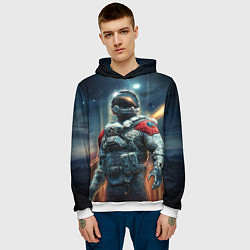 Толстовка-худи мужская Пилот Шаттла - Старфилд, цвет: 3D-белый — фото 2