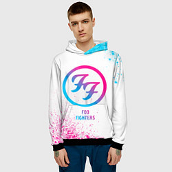 Толстовка-худи мужская Foo Fighters neon gradient style, цвет: 3D-черный — фото 2