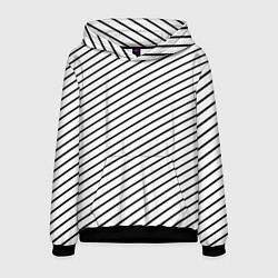 Толстовка-худи мужская Черно-белые полосы паттерн, цвет: 3D-черный