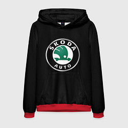 Толстовка-худи мужская Skoda auto brend car, цвет: 3D-красный