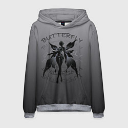 Толстовка-худи мужская Dark butterfly, цвет: 3D-меланж