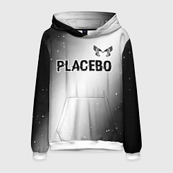 Толстовка-худи мужская Placebo glitch на светлом фоне: символ сверху, цвет: 3D-белый