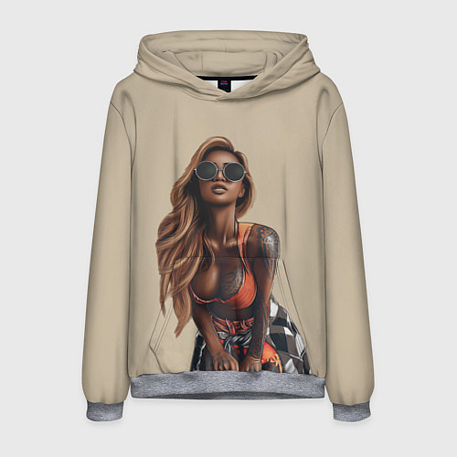 Мужская толстовка Девушка с тату / 3D-Меланж – фото 1