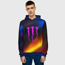 Толстовка-худи мужская Monster energy gradient color, цвет: 3D-синий — фото 2