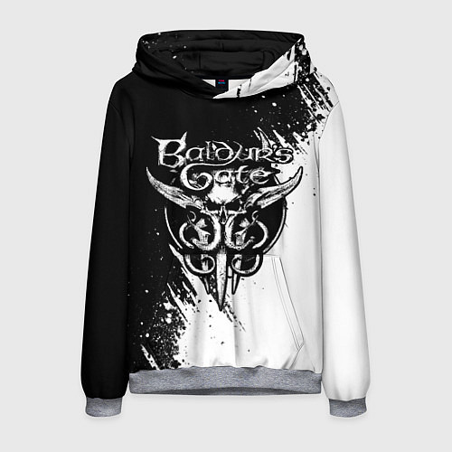 Мужская толстовка Baldurs gate 3 - белая краска / 3D-Меланж – фото 1