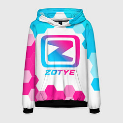 Толстовка-худи мужская Zotye neon gradient style, цвет: 3D-черный