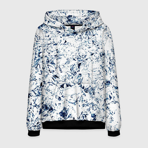 Мужская толстовка Паттерн ледяные вершины гор / 3D-Черный – фото 1