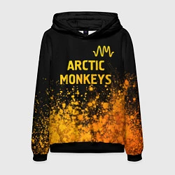 Толстовка-худи мужская Arctic Monkeys - gold gradient: символ сверху, цвет: 3D-черный
