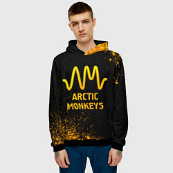 Толстовка-худи мужская Arctic Monkeys - gold gradient, цвет: 3D-черный — фото 2