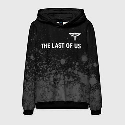 Толстовка-худи мужская The Last Of Us glitch на темном фоне посередине, цвет: 3D-черный