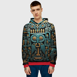 Толстовка-худи мужская Рисунок в египетском стиле, цвет: 3D-красный — фото 2