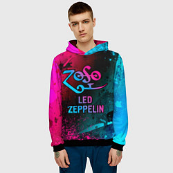 Толстовка-худи мужская Led Zeppelin - neon gradient, цвет: 3D-черный — фото 2