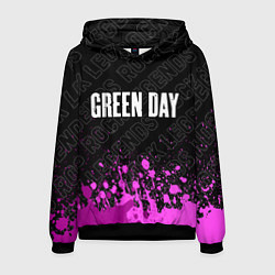 Толстовка-худи мужская Green Day rock legends посередине, цвет: 3D-черный