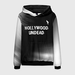 Толстовка-худи мужская Hollywood Undead glitch на темном фоне посередине, цвет: 3D-черный