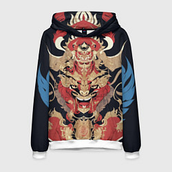 Толстовка-худи мужская Татуировка дух дракона, цвет: 3D-белый