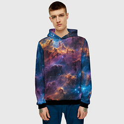 Толстовка-худи мужская Космическая туманность, цвет: 3D-черный — фото 2