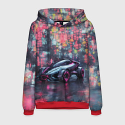 Толстовка-худи мужская Футуристичный автомобиль, цвет: 3D-красный