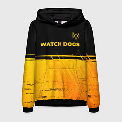 Толстовка-худи мужская Watch Dogs - gold gradient посередине, цвет: 3D-черный