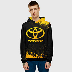 Толстовка-худи мужская Toyota - gold gradient, цвет: 3D-черный — фото 2