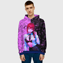 Толстовка-худи мужская Неоновая Макима, цвет: 3D-синий — фото 2