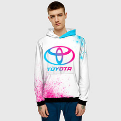 Толстовка-худи мужская Toyota neon gradient style, цвет: 3D-черный — фото 2