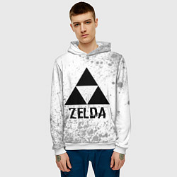 Толстовка-худи мужская Zelda glitch на светлом фоне, цвет: 3D-белый — фото 2