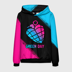 Толстовка-худи мужская Green Day - neon gradient, цвет: 3D-черный