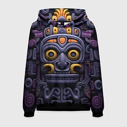Толстовка-худи мужская Орнамент в стиле ацтеков, цвет: 3D-черный
