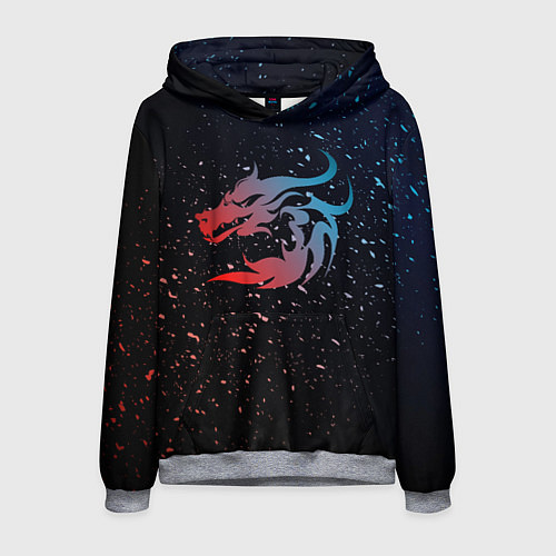Мужская толстовка Дракон млечный путь / 3D-Меланж – фото 1