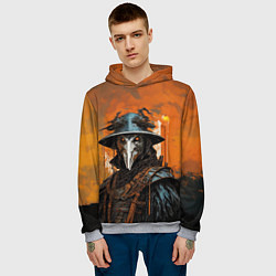 Толстовка-худи мужская Чумной доктор на закате, цвет: 3D-меланж — фото 2