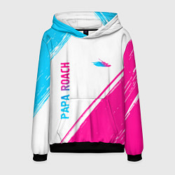 Толстовка-худи мужская Papa Roach neon gradient style вертикально, цвет: 3D-черный