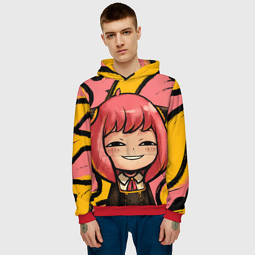 Мужская толстовка Аня Форджер лицо / 3D-Красный – фото 3