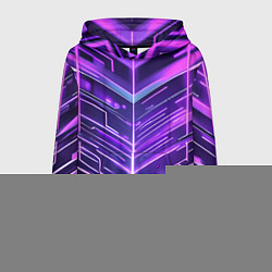 Толстовка-худи мужская Фиолетовые неон полосы киберпанк, цвет: 3D-белый