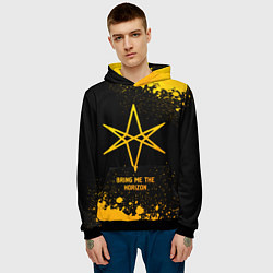 Толстовка-худи мужская Bring Me the Horizon - gold gradient, цвет: 3D-черный — фото 2