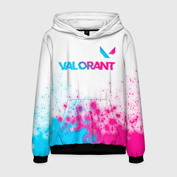 Толстовка-худи мужская Valorant neon gradient style посередине, цвет: 3D-черный