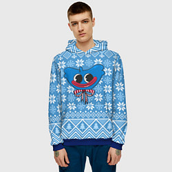 Толстовка-худи мужская Huggy Wuggy christmas sweater, цвет: 3D-синий — фото 2