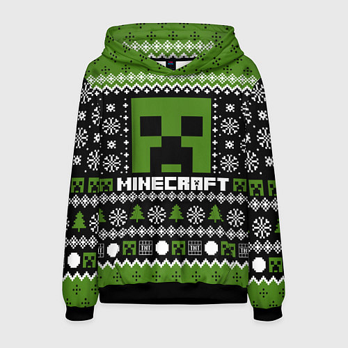 Мужская толстовка Minecraft christmas sweater / 3D-Черный – фото 1