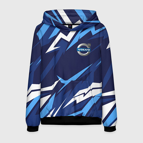Мужская толстовка Вольво - синяя абстракция / 3D-Черный – фото 1