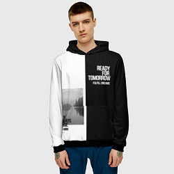 Толстовка-худи мужская Чёрно белый Stay always close be a guide мечты, цвет: 3D-черный — фото 2