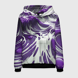Толстовка-худи мужская Бело-фиолетовая краска, цвет: 3D-черный
