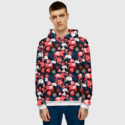 Толстовка-худи мужская Красные слоны, цвет: 3D-белый — фото 2