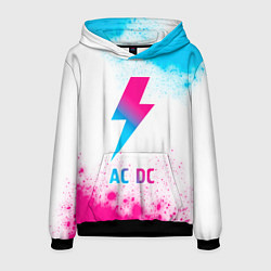 Толстовка-худи мужская AC DC neon gradient style, цвет: 3D-черный