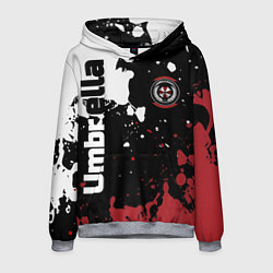 Толстовка-худи мужская Umbrella Security на спортивном красно бело чёрном, цвет: 3D-меланж