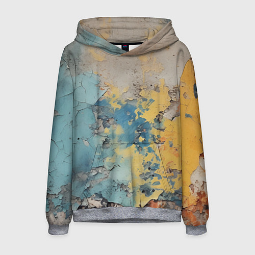 Мужская толстовка Гранжевая стена с краской / 3D-Меланж – фото 1