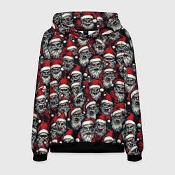 Толстовка-худи мужская Плохой Санта Клаус, цвет: 3D-черный