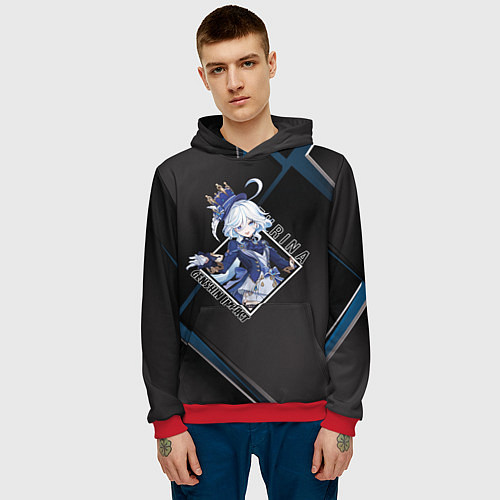 Мужская толстовка Фурина в ромбе / 3D-Красный – фото 3