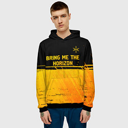 Толстовка-худи мужская Bring Me the Horizon - gold gradient посередине, цвет: 3D-черный — фото 2