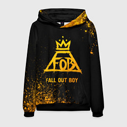 Толстовка-худи мужская Fall Out Boy - gold gradient, цвет: 3D-черный