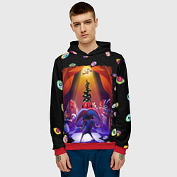 Толстовка-худи мужская Pomni looking for exit the Amazing Digital Circus, цвет: 3D-красный — фото 2