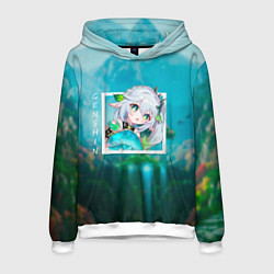 Толстовка-худи мужская Нахида Кусанали дендро архонт, цвет: 3D-белый